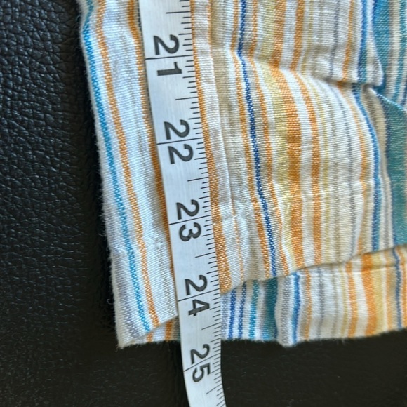 Reformation Tahiti Linen Ankle Crop Mid Rise Stripe Print Pattern Pants Sz 6 - Picture 13 of 13